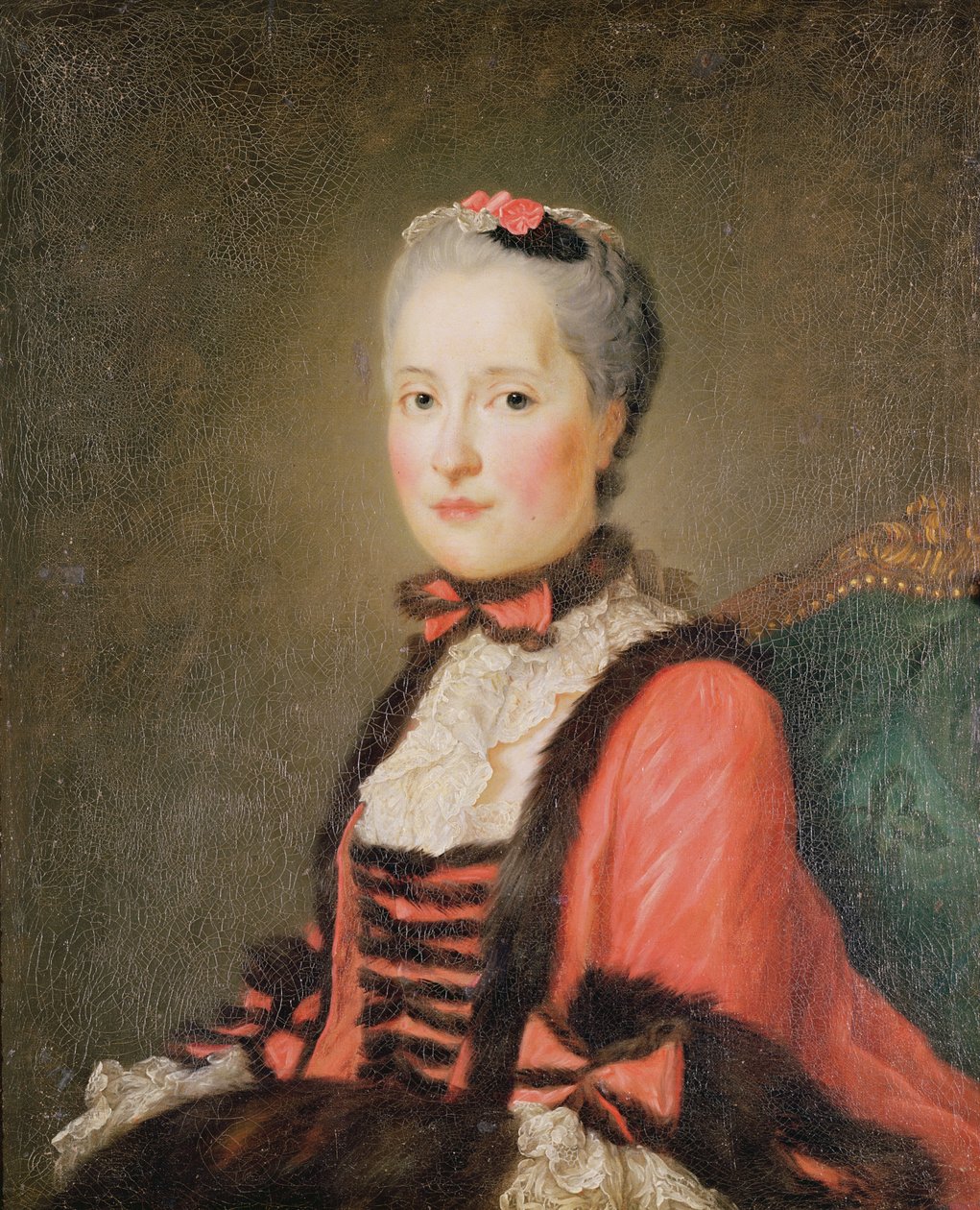 O Dauphine Marie-Josephe da Saxônia (1731-1767) atribuído a Jean Marc Nattier (1685-1766) ou Jean Baptiste Perroneau (1715-83) de French School