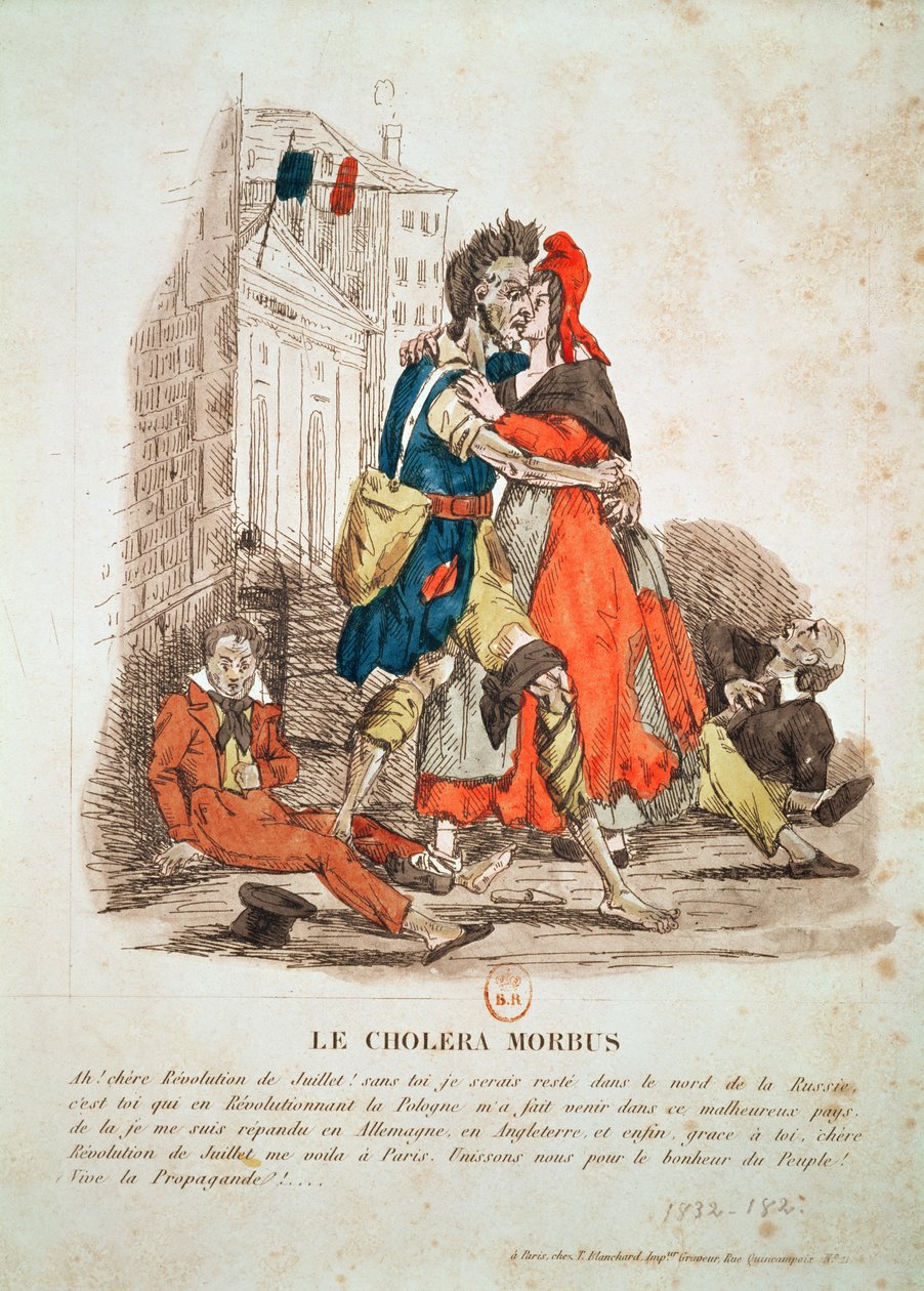 &39;Le Cholera Morbus&39;, Alegoria da Epidemia de Cólera após a Revolução de 1830, c.1832 de French School