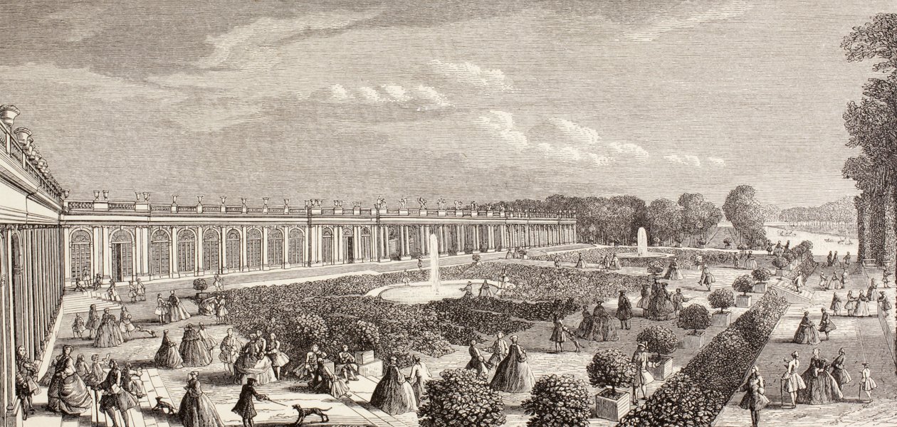 O Grande Trianon, Versalhes, no século XVIII, de "instituições, usos e costumes do século XVIII", publicado em 1875 de French School