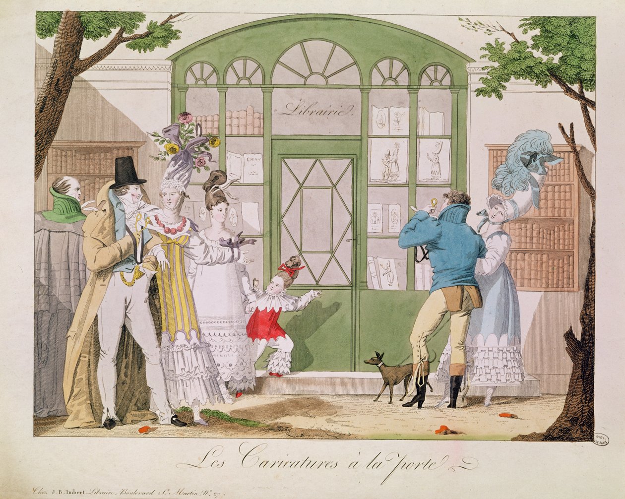 &39;Caricaturas à porta&39;, c.1814 de French School