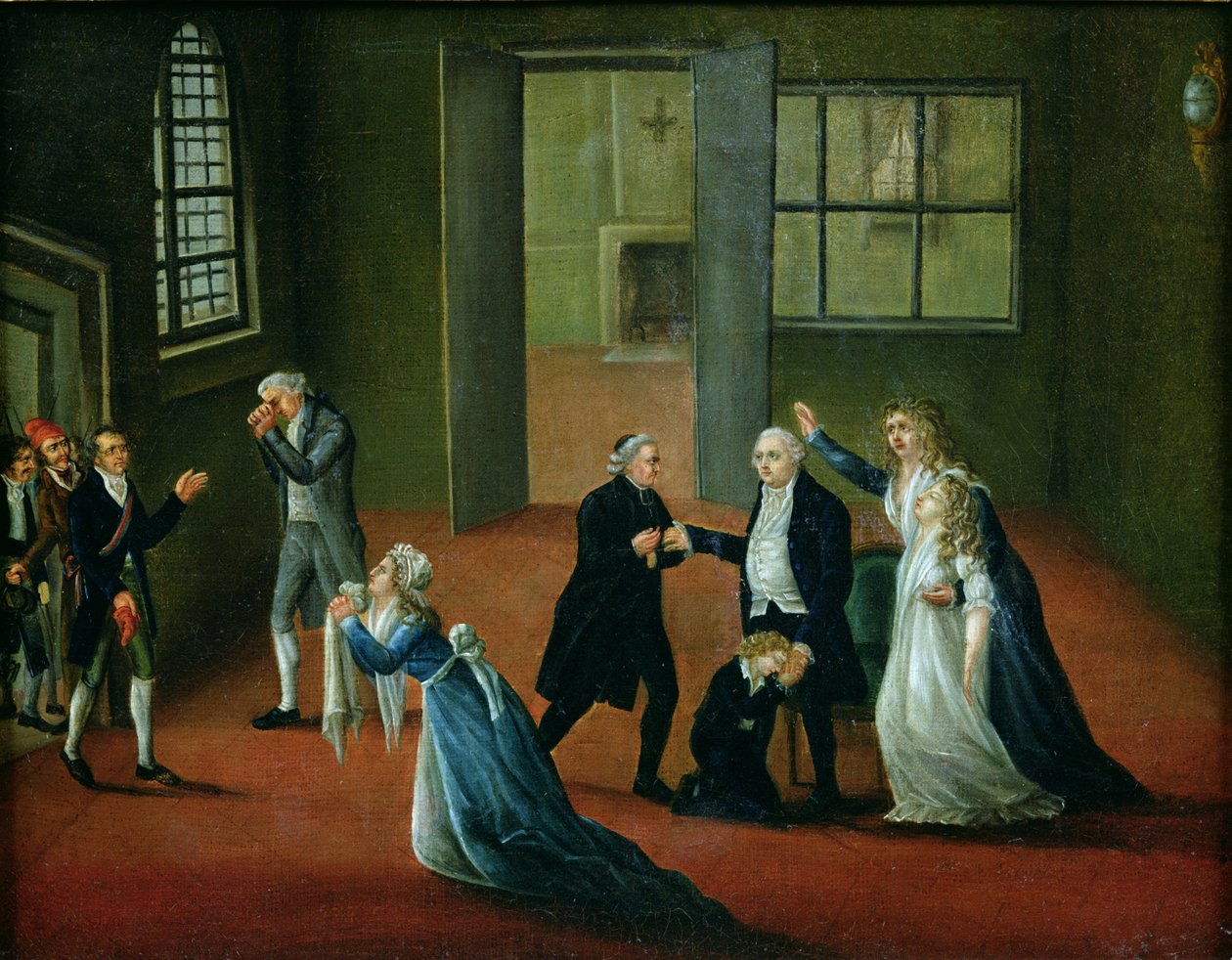 Luís XVI (1754-93) Despedida de sua família, 20 de janeiro de 1793 de French School
