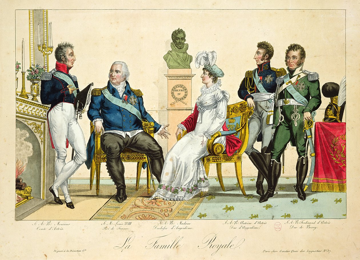 Luís XVIII (1755-1826) e sua família de French School