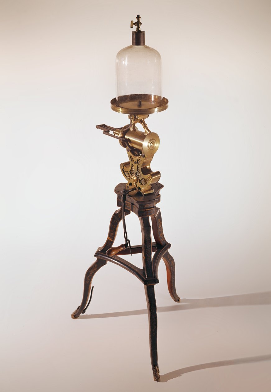 Máquina usada por Edme Mariotte (1620-84) (madeira, metal e vidro) de French School