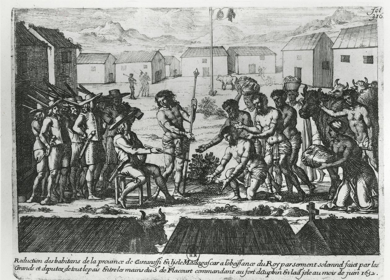 Madagascar que submete a Etienne Flacourt (1607-60) 1652 de French School