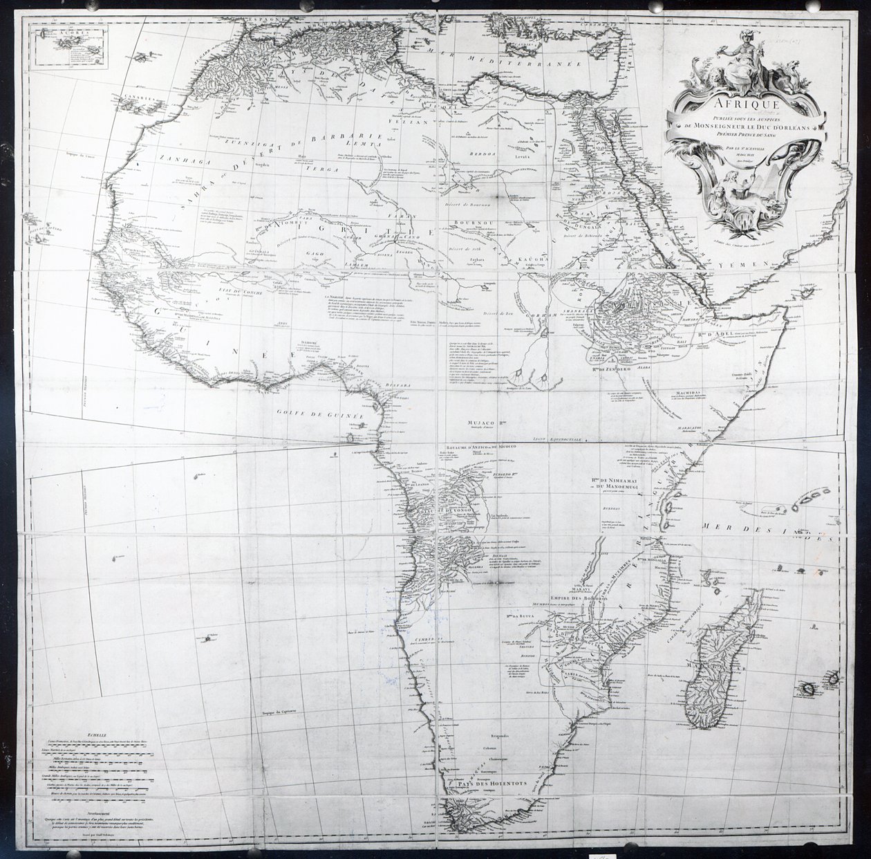 Mapa da África, gravado por Guillaume Delahaye, 1749 de French School