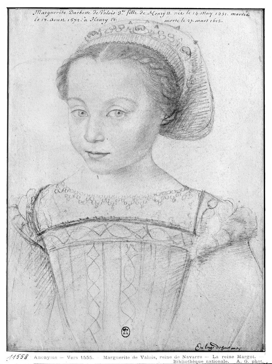 Marguerite de Valois (1553-1615), conhecida como Rainha Margot, c.1555 de French School