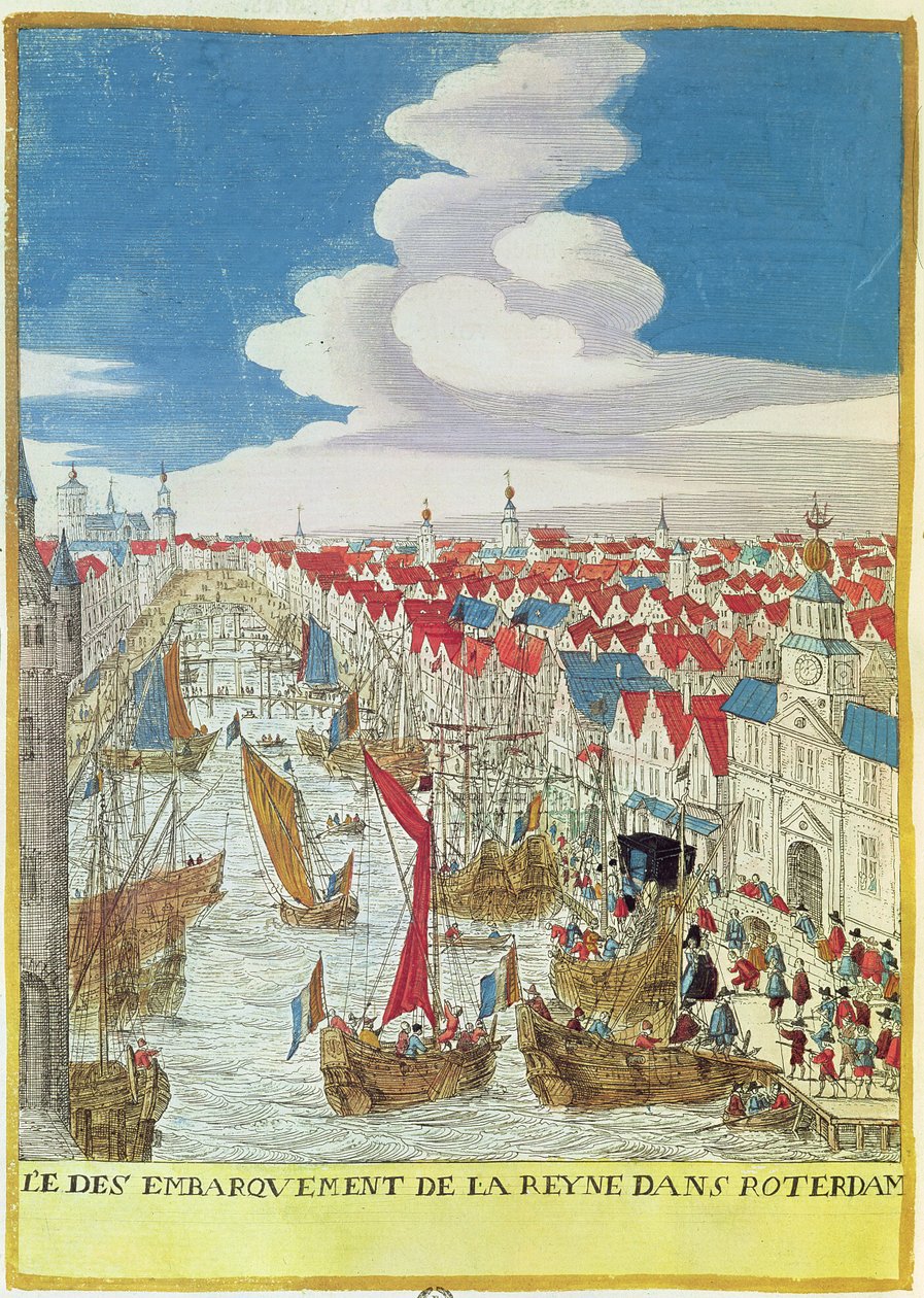 Marie de Medici (1573-1642) Aterrar em Roterdão, 1639 de French School