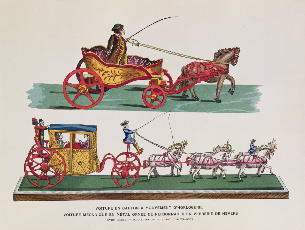 Carruagens mecânicas, figuras e cavalos de Toy History by Henri d&39;Allemagne de French School