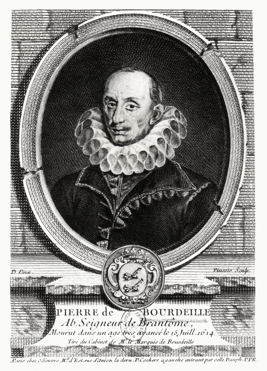 Retrato de medalhão de Pierre de Bourdeille (1540-1614) Abade de Brantome de French School