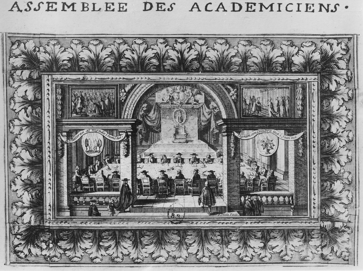 Encontro na Academia Francaise em 1635 de French School