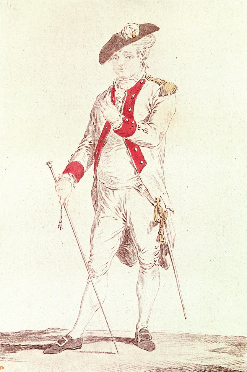 Sr. Dugazon no papel de Cavaleiro de Forbignac em Curioso de Compiegne de French School
