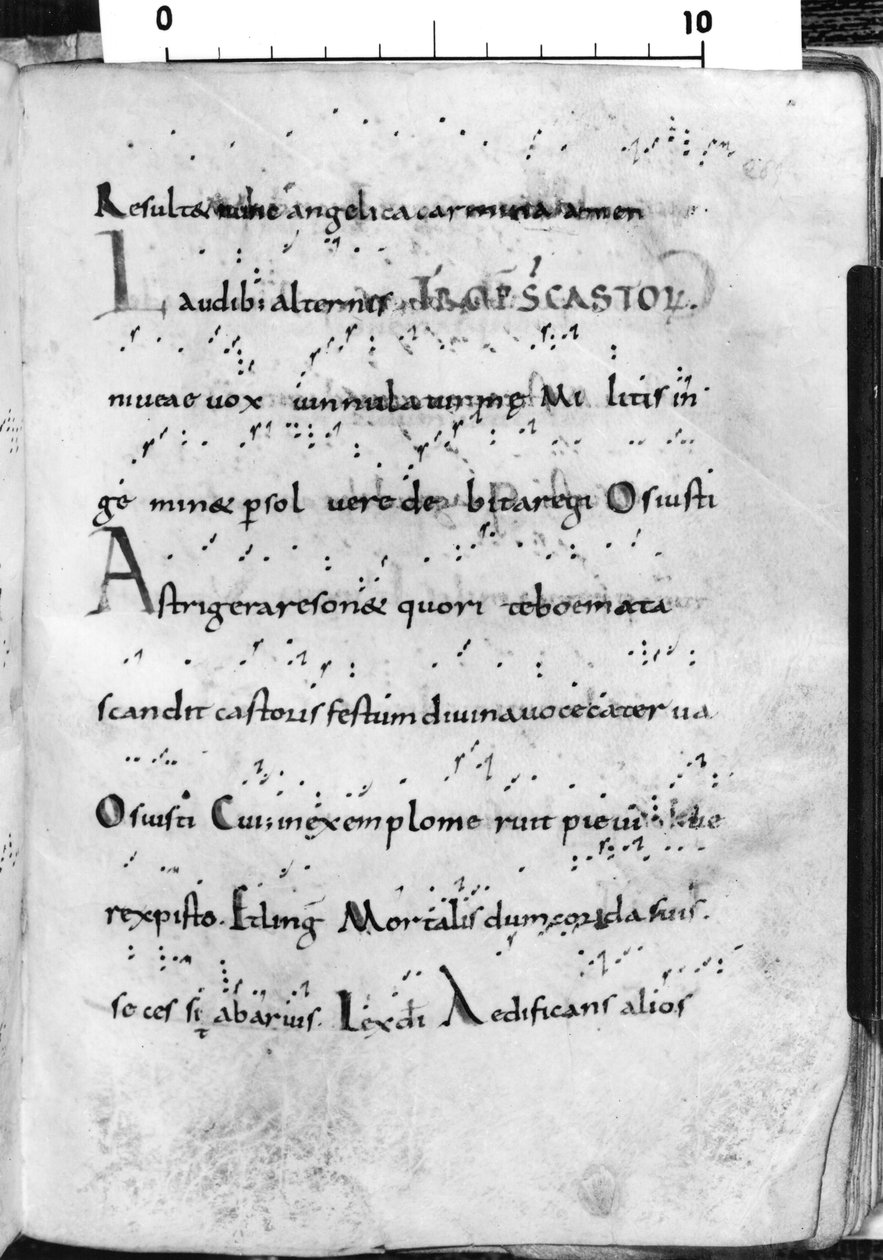 Ms. 17 fol. 289 Introit para a festa de St. Castor, de &39;Troparium Aptense&39; de French School