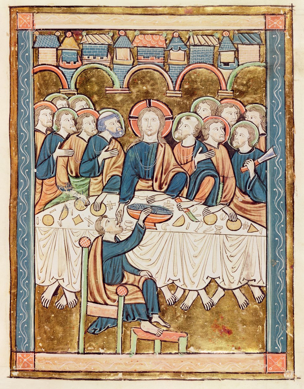 3016 fol.14 A Última Ceia, de Psautier a Paris de French School