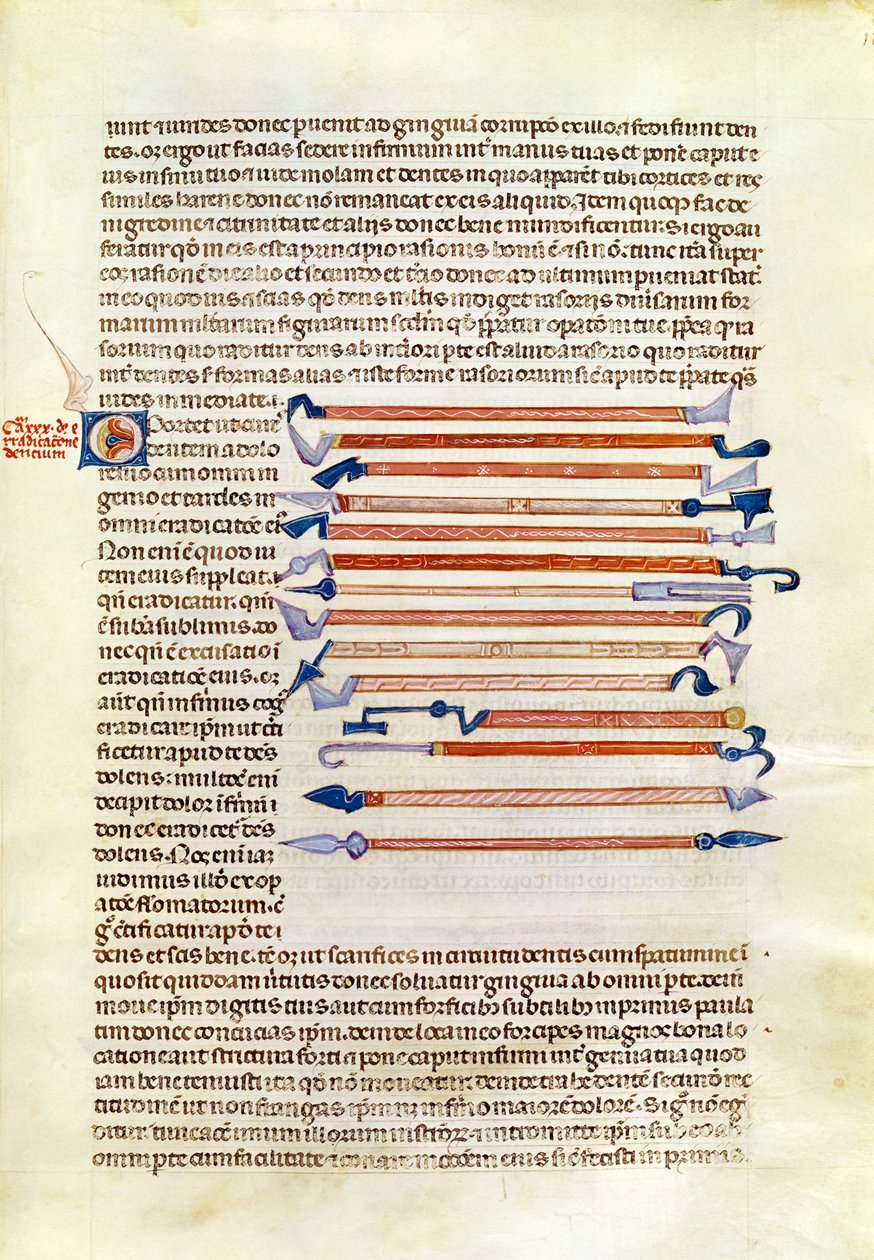 Ms 89 Ter fol.115 Instrumentos cirúrgicos de um tratado de Abul Qasim Kalaf ibn al-Abbas al Zahrawi (Albucasis) de French School