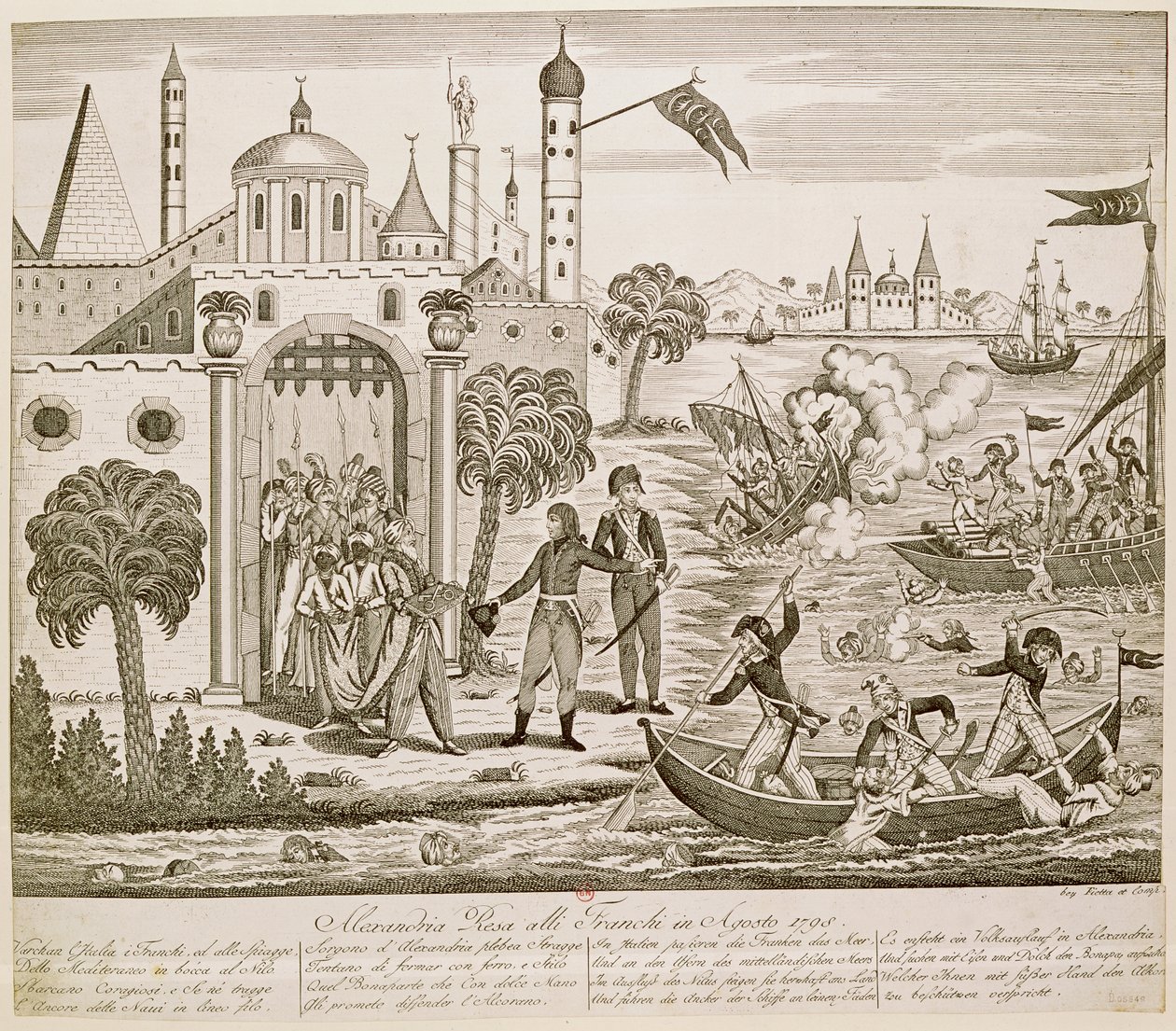 Napoleão I (1769-1821) desembarque em Alexandria, 2 de julho de 1798 de French School