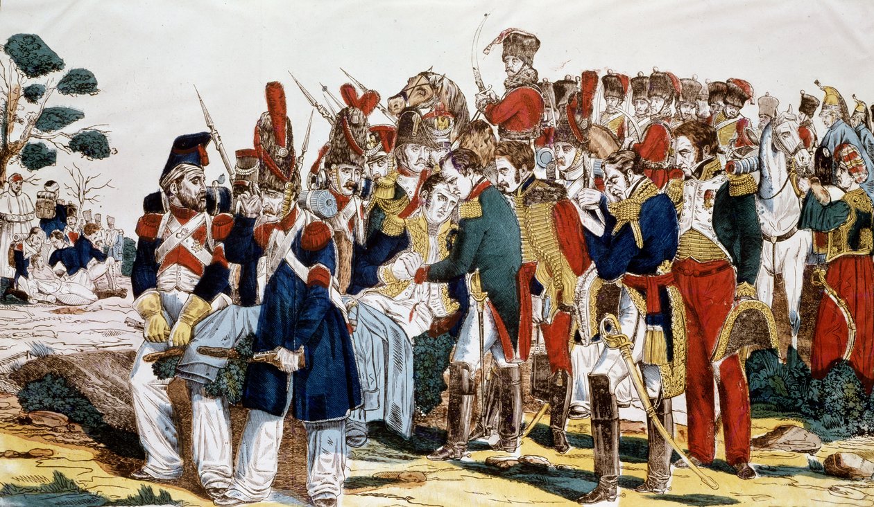 Napoleão I (1769-1821) em Essling na época da morte de Jean Lannes (1769-1809) Duque de Montebello, 22 de maio de 1809 de French School