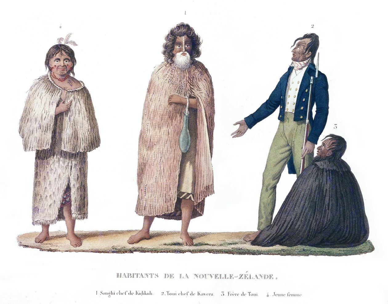 Nativos da Nova Zelândia, de &39;Viagem ao Redor do Mundo no Corvette La Coquille (1822-25)&39; de Louis Isidore Duperrey (1786-1865) de French School