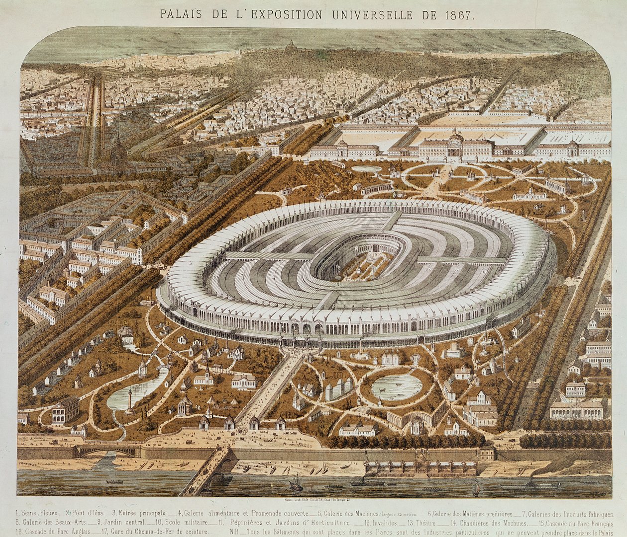 Palácio da Exposição Universal em Paris em 1867 de French School