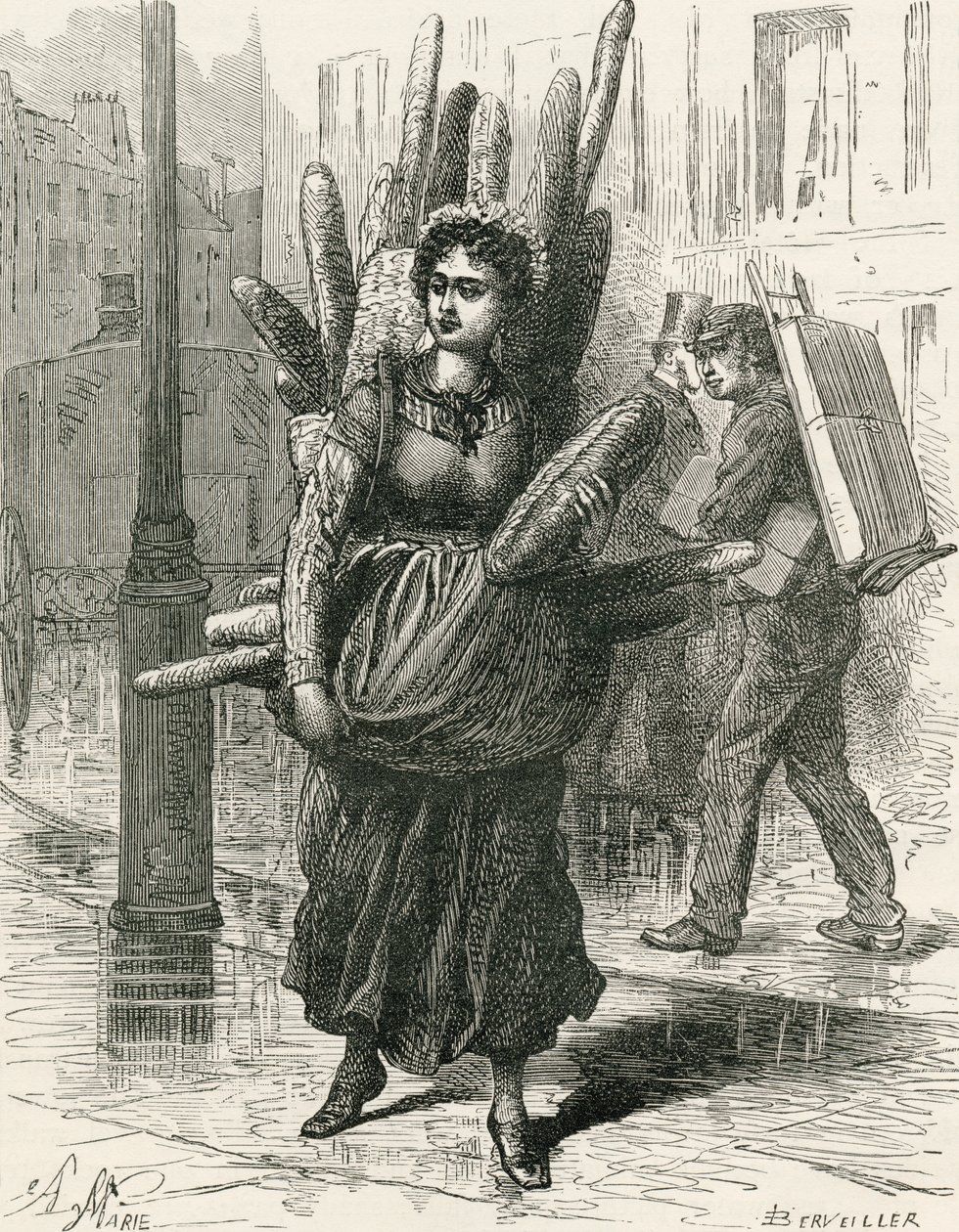 Portador de pão de Paris, do &39;French Pictures&39; do Rev. Samuel G. Green, publicado em 1878 de French School