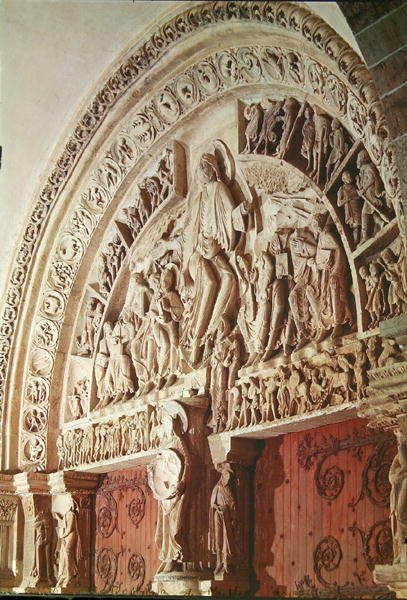 Pentecostes, do tímpano do portal central, c.1120 de French School