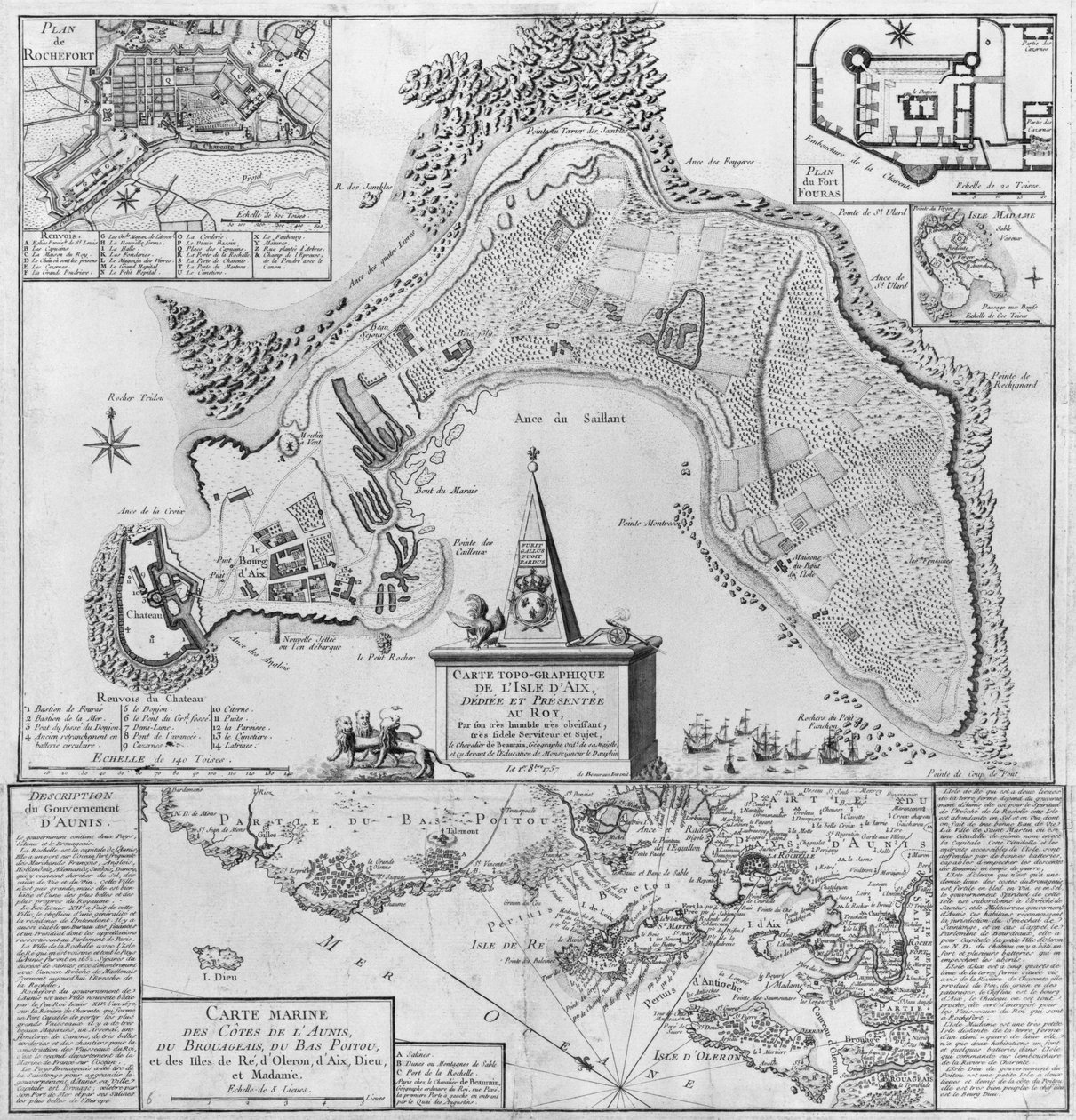Plano da Ile d&39;Aix, 1757 de French School