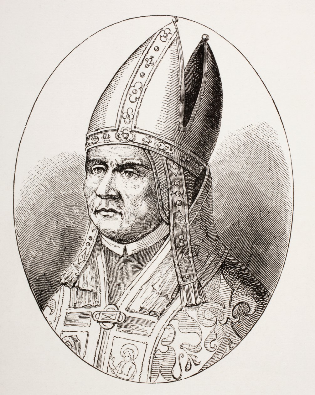 Papa Sylvester I, de "As Artes na Idade Média", publicado em 1873 de French School