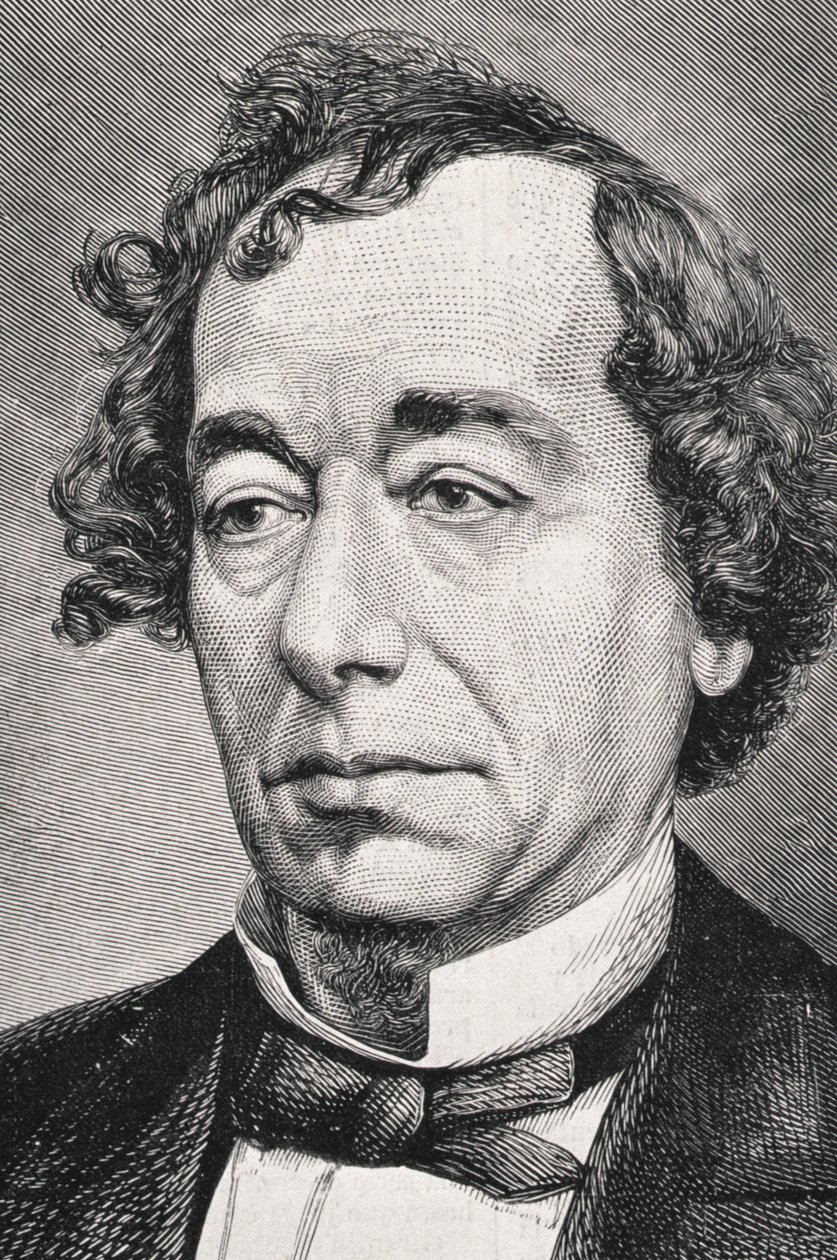 Retrato de Benjamin Disraeli, 1º Conde de Beaconsfield (1804-1881) de French School