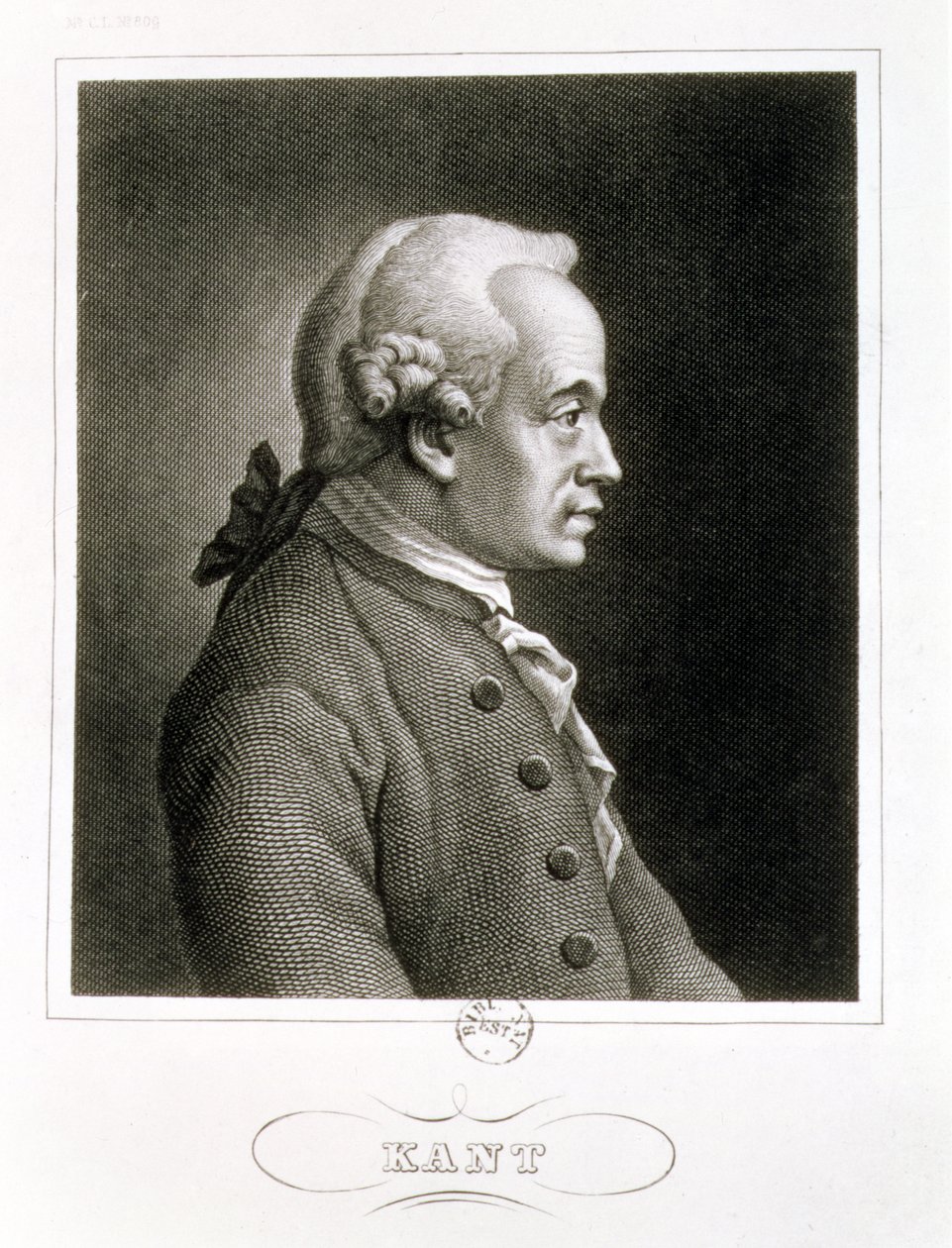 Retrato de Emmanuel Kant (1704-1804), filósofo alemão de French School