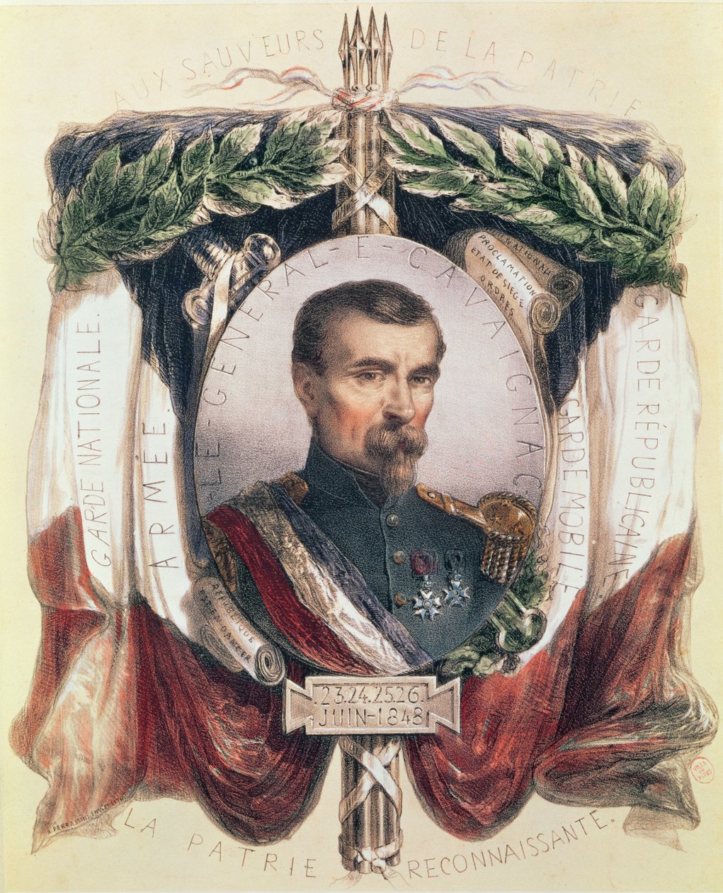 Retrato do general Louis Eugene Cavaignac (1802-57) de French School