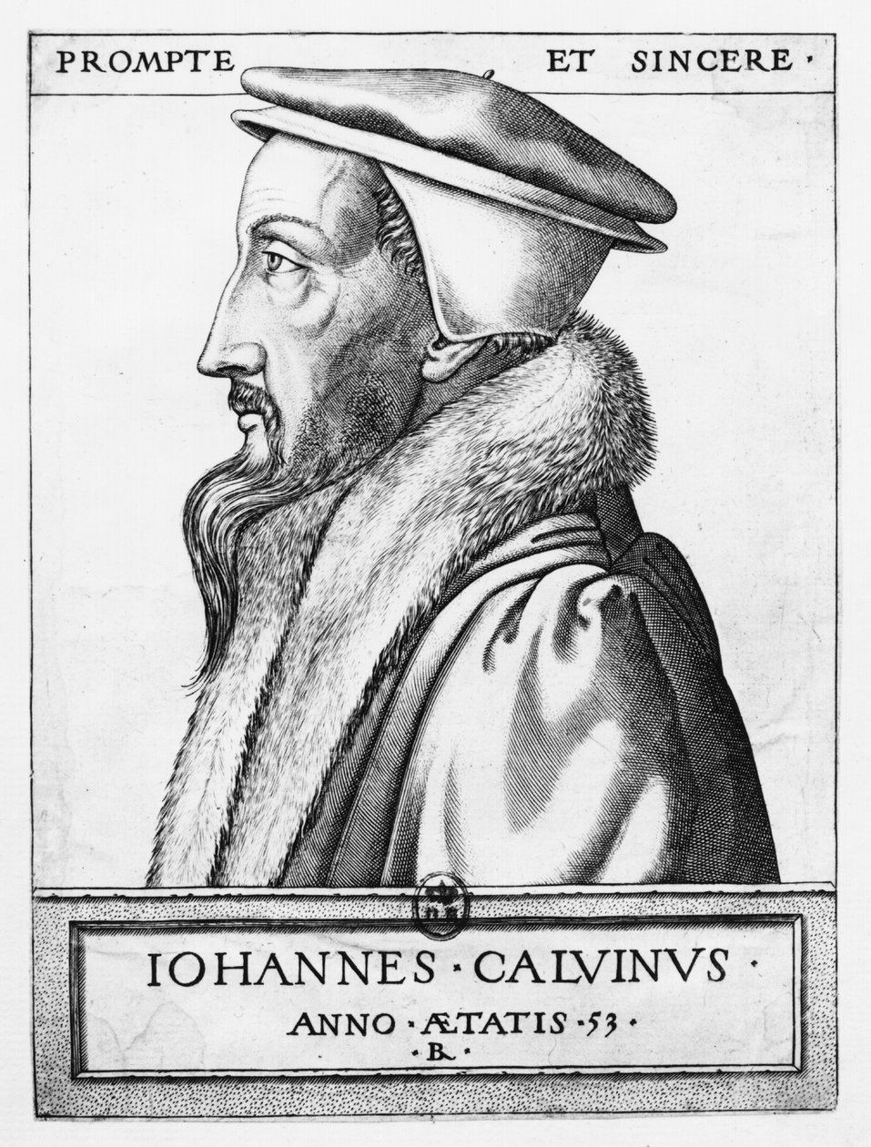 Retrato de João Calvino (1509-64) aos 53 anos de idade, 1564 de French School
