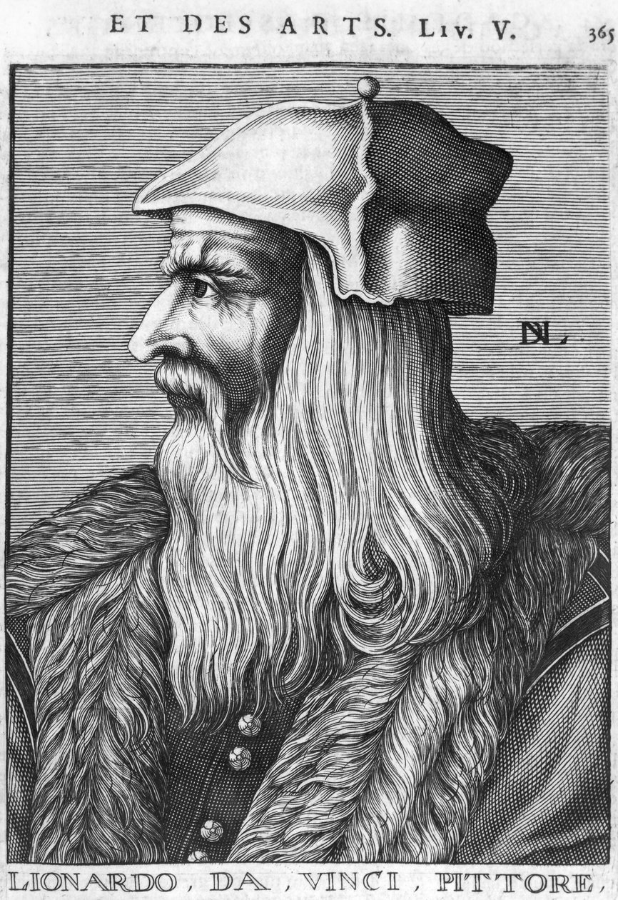 Retrato de Leonardo da Vinci (1452-1519) de French School