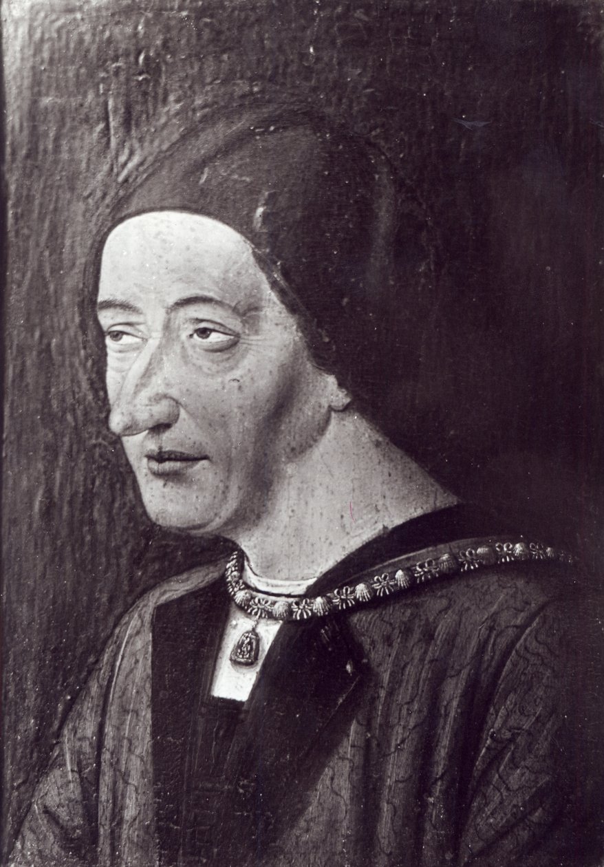Retrato de Louis XI (1423-83) 1482 de French School