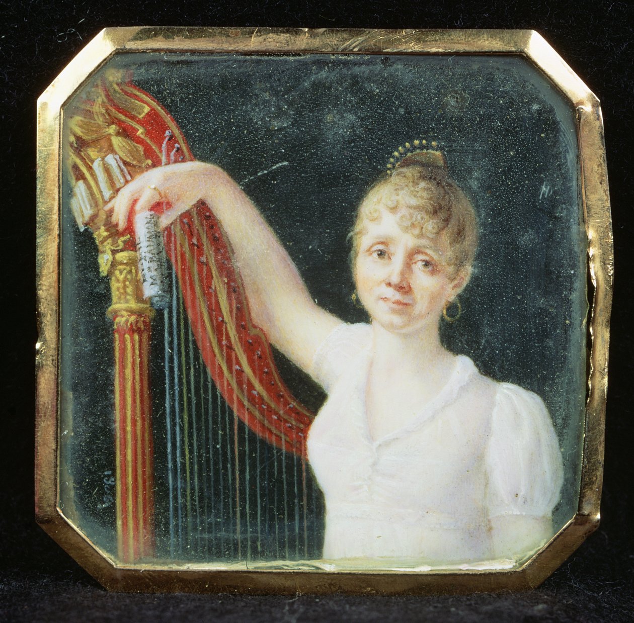 Retrato de Madame Beaumont (esmalte em marfim) de French School