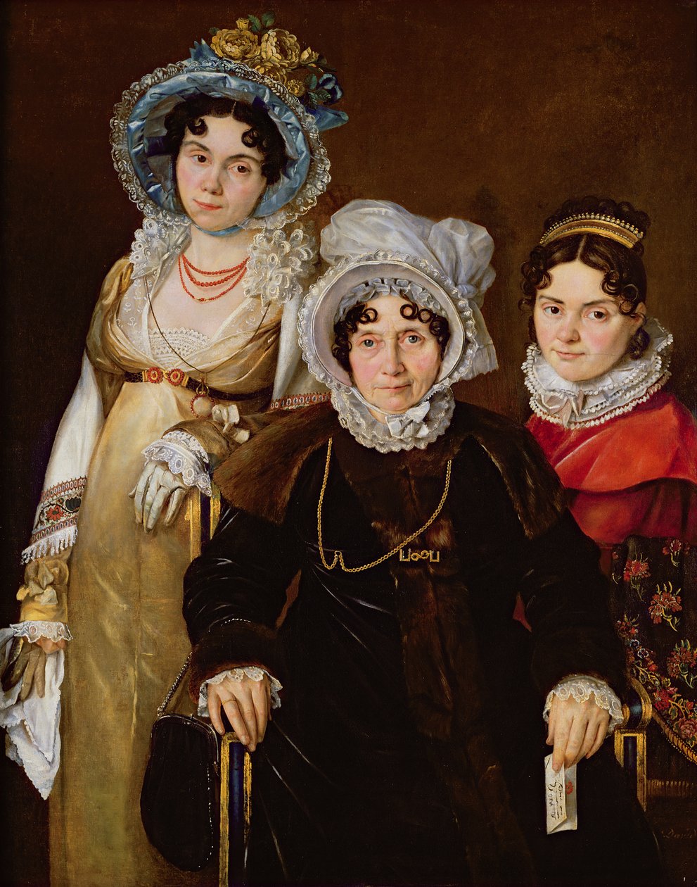 Retrato de Madame de Tangry e suas filhas, depois de 1816 de French School