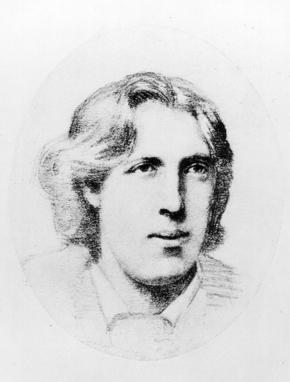 Retrato de Oscar Wilde (carvão) de French School