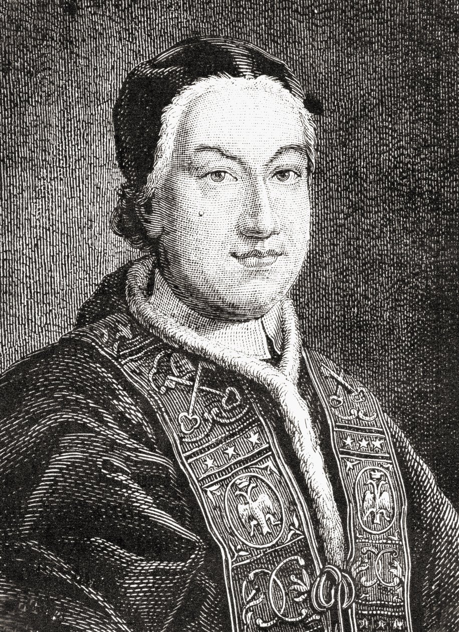 Retrato de Pio VI (Giovanni Angelo Braschi) (1717-99) Papa de 1775 de French School