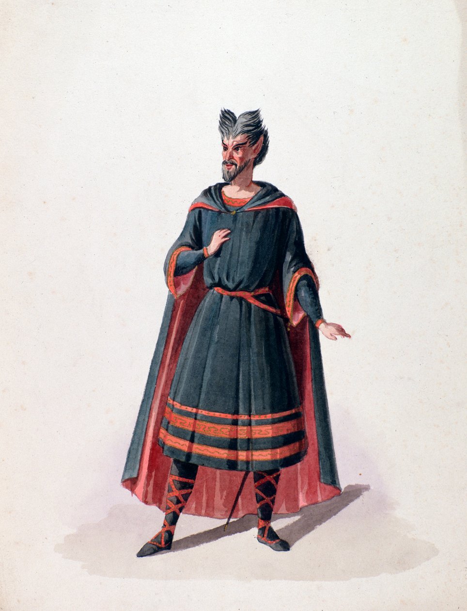 Retrato de Robert, um personagem da ópera Robert le diable de Giacomo Meyerbeer (1791-1864). século 19. de French School