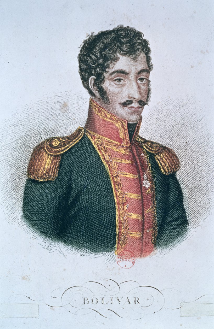 Retrato de Simon Bolivar (1783-1830) de French School