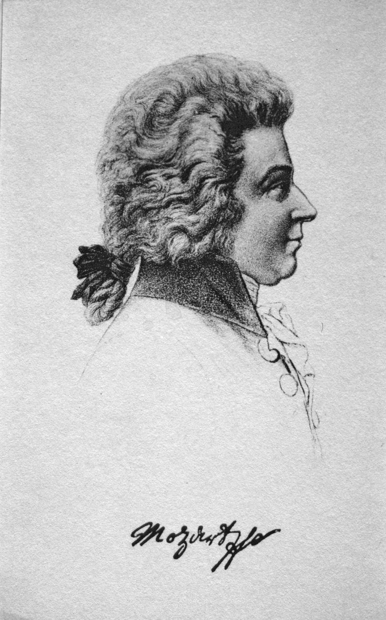 Retrato de Wolfgang Amadeus Mozart (1756-91) de French School