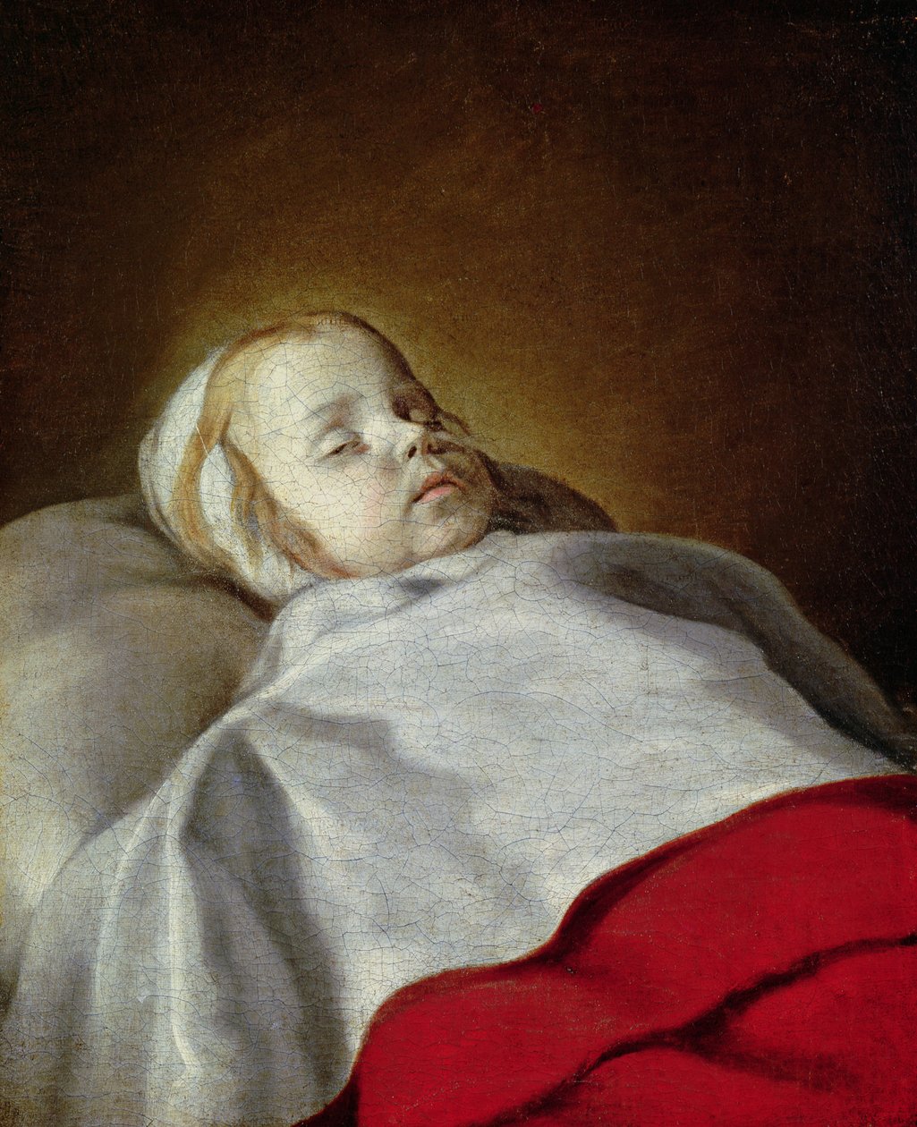 Retrato de uma criança morta, c.1650 de French School