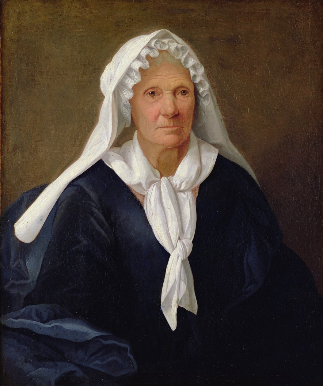 Retrato de uma mulher velha, c.1781 de French School