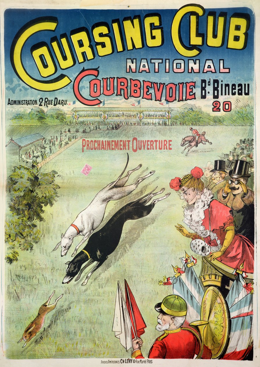 Cartaz publicitário da abertura do Coursing Club em Courbevoie de French School