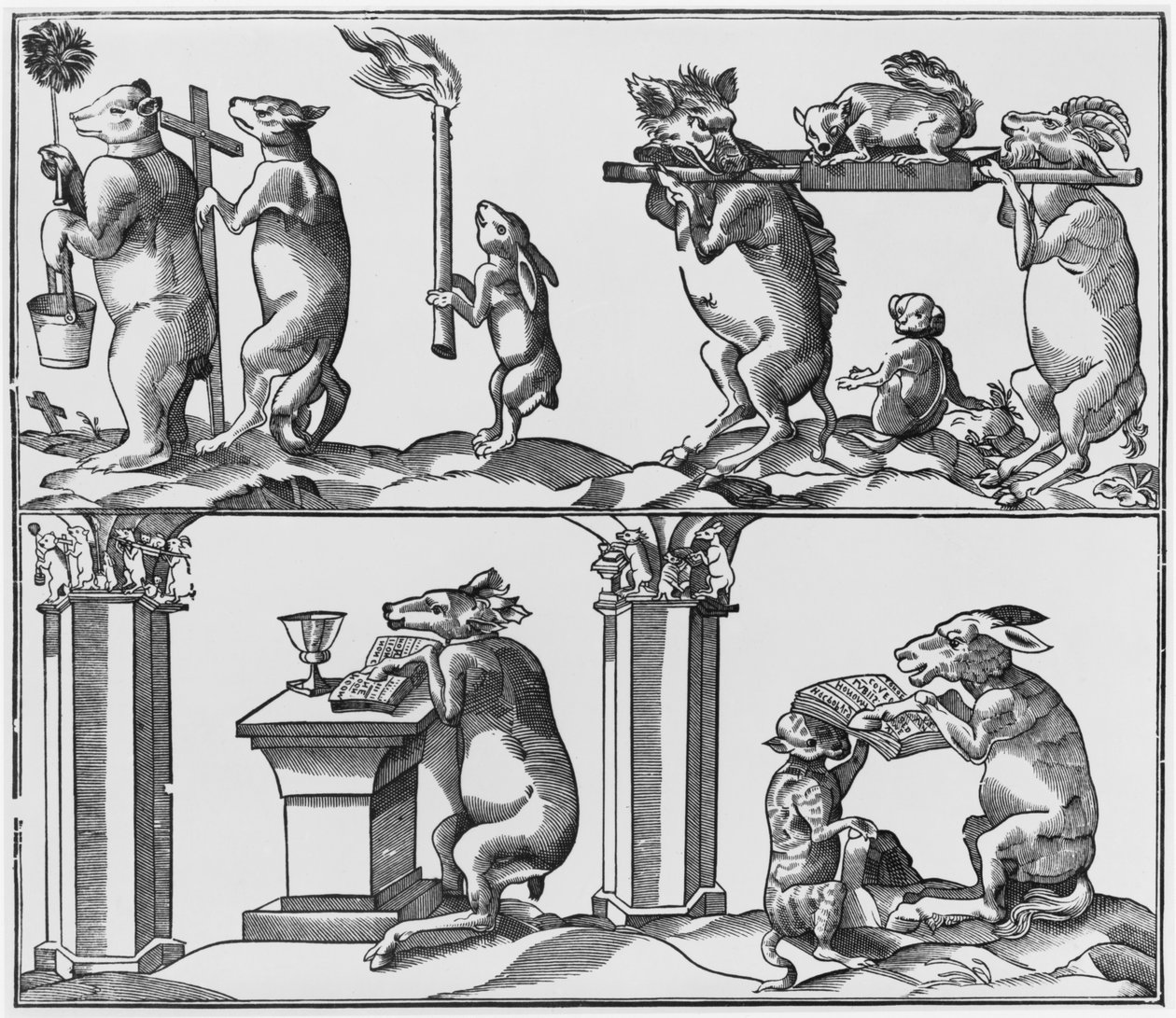 Procissão, ilustração do &39;Roman de Renart&39; de French School