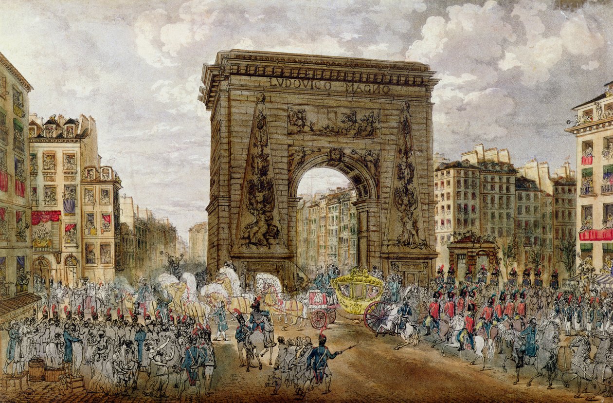 Procissão do Papa Pio VII (1742-1823) em Paris, 28 de novembro de 1804 de French School