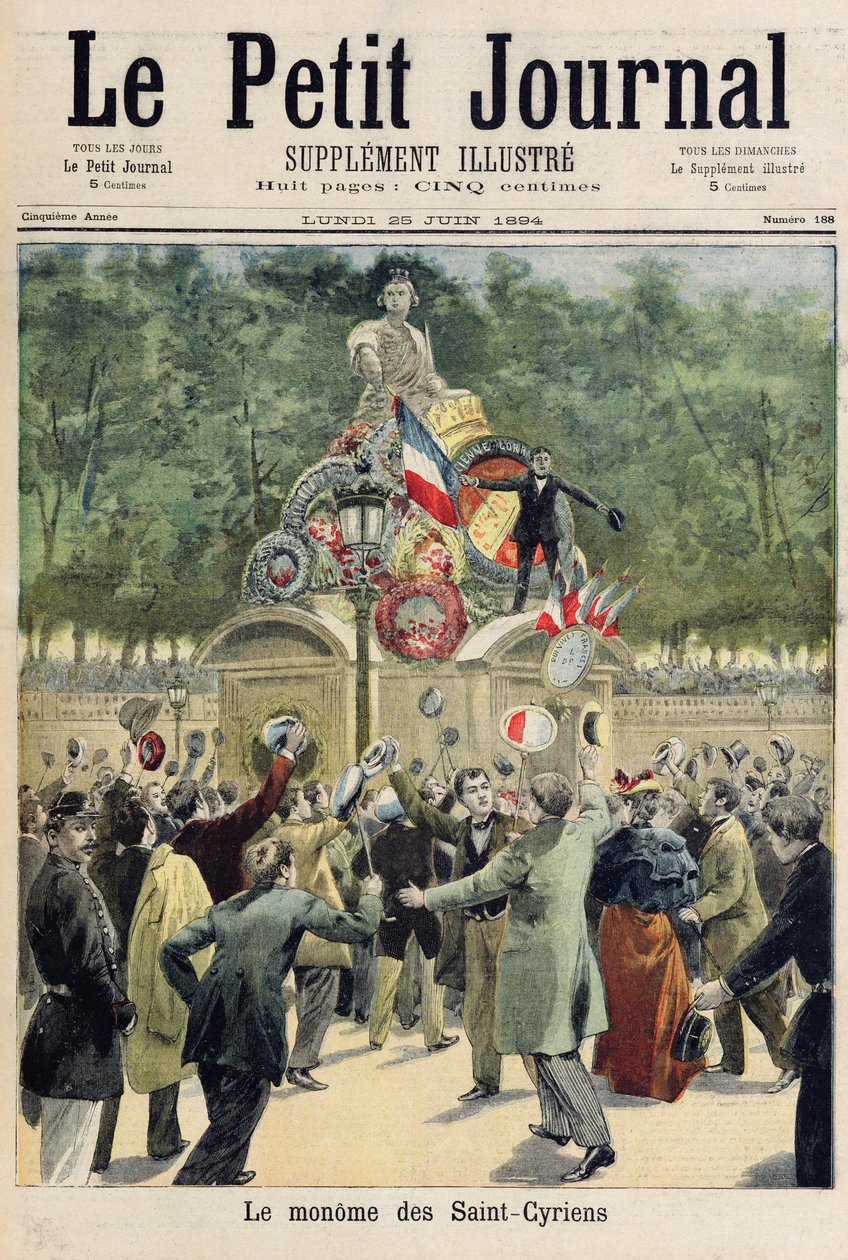 Procissão dos Cadetes da Academia Saint-Cyr, ilustração de &39;Le Petit Journal&39;, 25 de junho de 1894 de French School