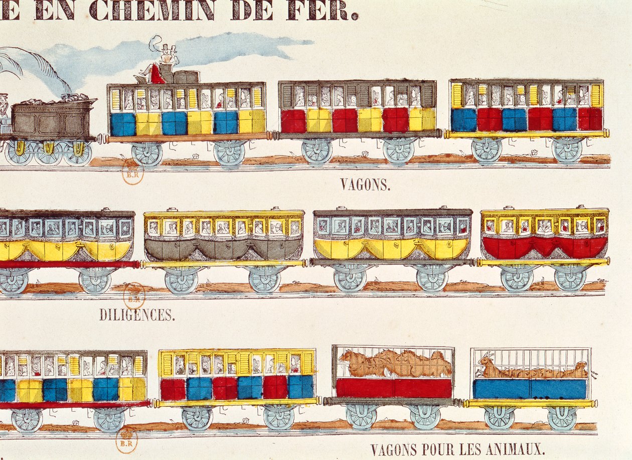 Viagem de trem em 1845 (detalhe) (veja também 178907) de French School