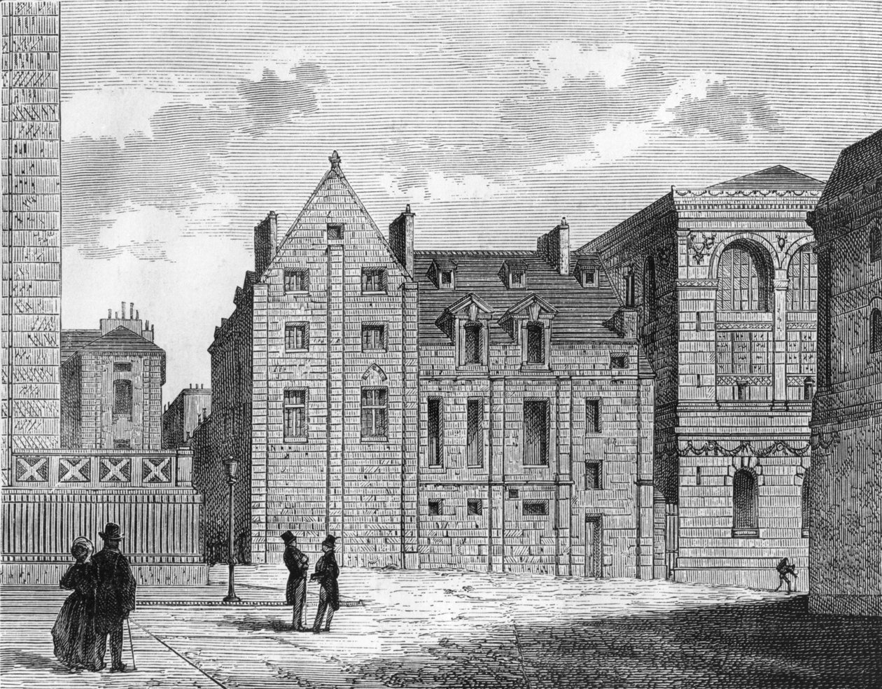 Restos do Colégio Montaigu, c.1850 de French School