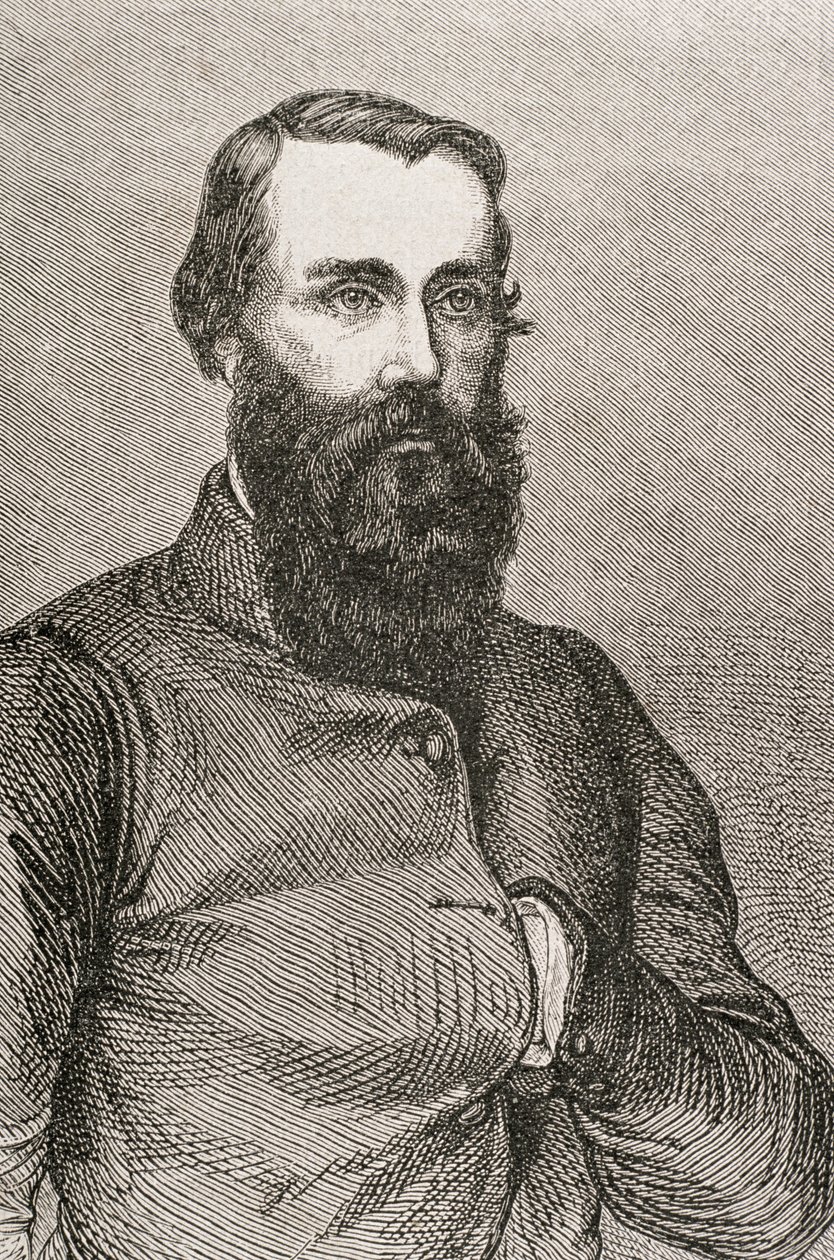 Robert O&39;Hara Burke (1820-61), de "O Tour do Mundo", publicado em Paris, na década de 1860 de French School