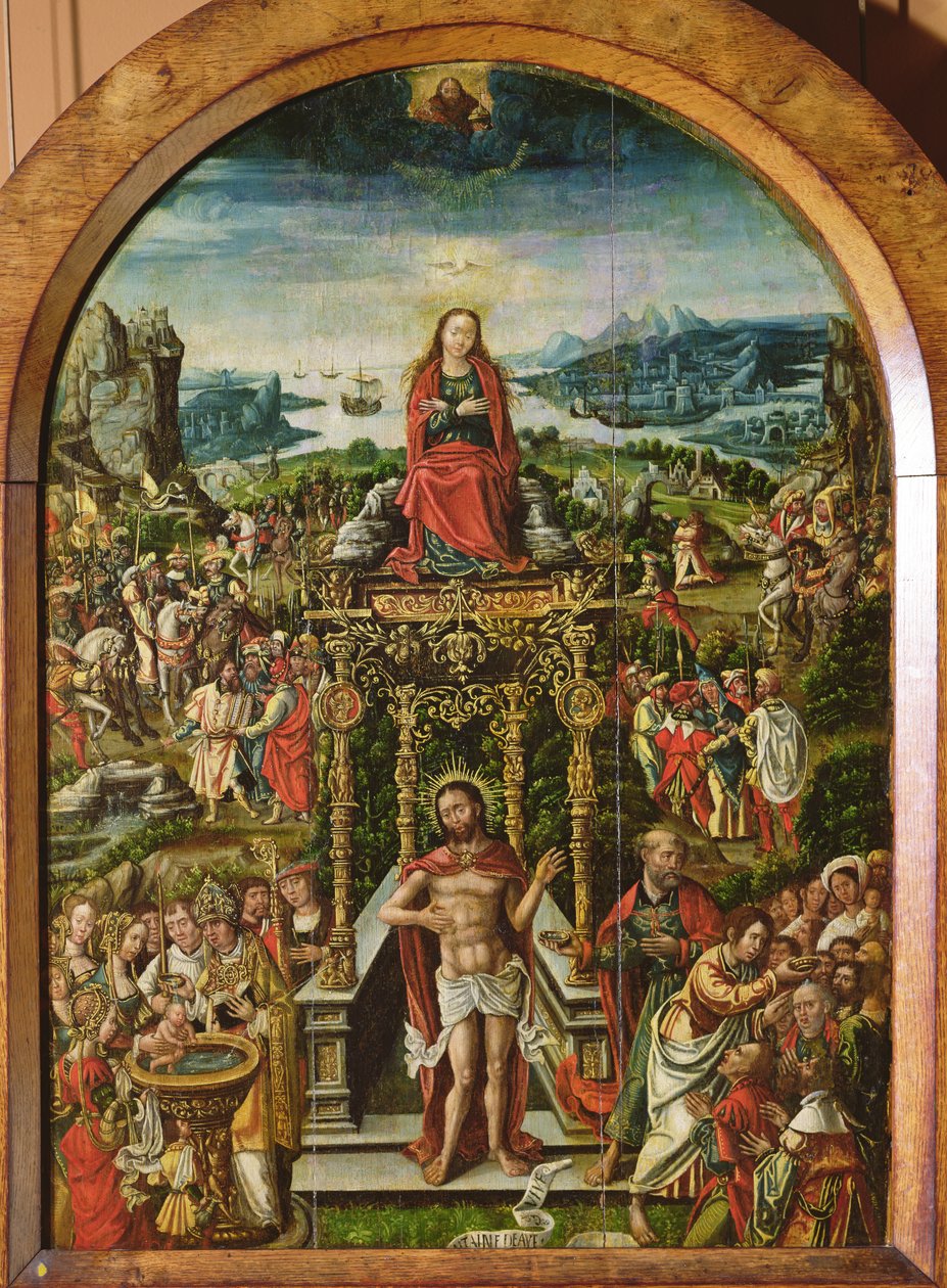 Fonte da vida da água de Ou Roche la Fontaine, 1567 de French School
