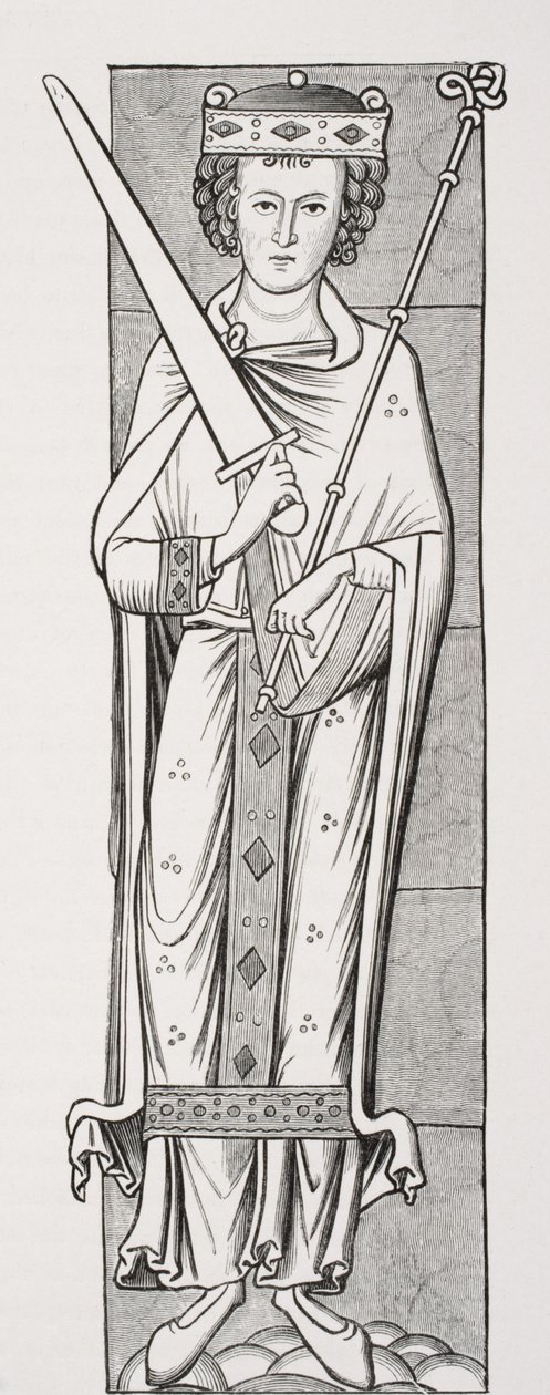 Royal Costume, depois de uma miniatura em um manuscrito do século 12, de "Le Moyen Age et La Renaissance", de Paul Lacroix (1806-84), publicado em 1847 de French School